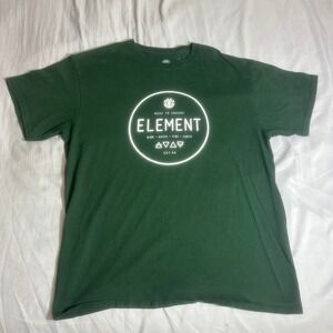Element Shirt Mens Large Green Logo Graphic Tee Skate Surf Streetwear